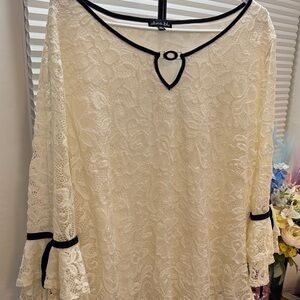 Olivia Blu Cream Lace Women Top